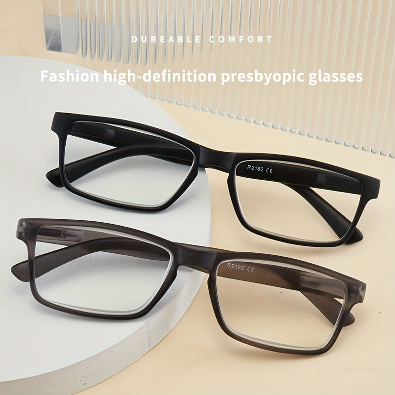 Spring Leg Full Frame PC Presbyopic Glasses Unisex Square Frame