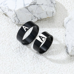Couple Letter Rings Stainless Steel Punk Accessories Anniversary Gift