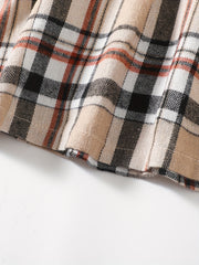 Baby Girls Plaid Bow Stitching Long Sleeve Dress