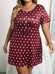 Eyelash & Polka Dot Print Sleep Dress