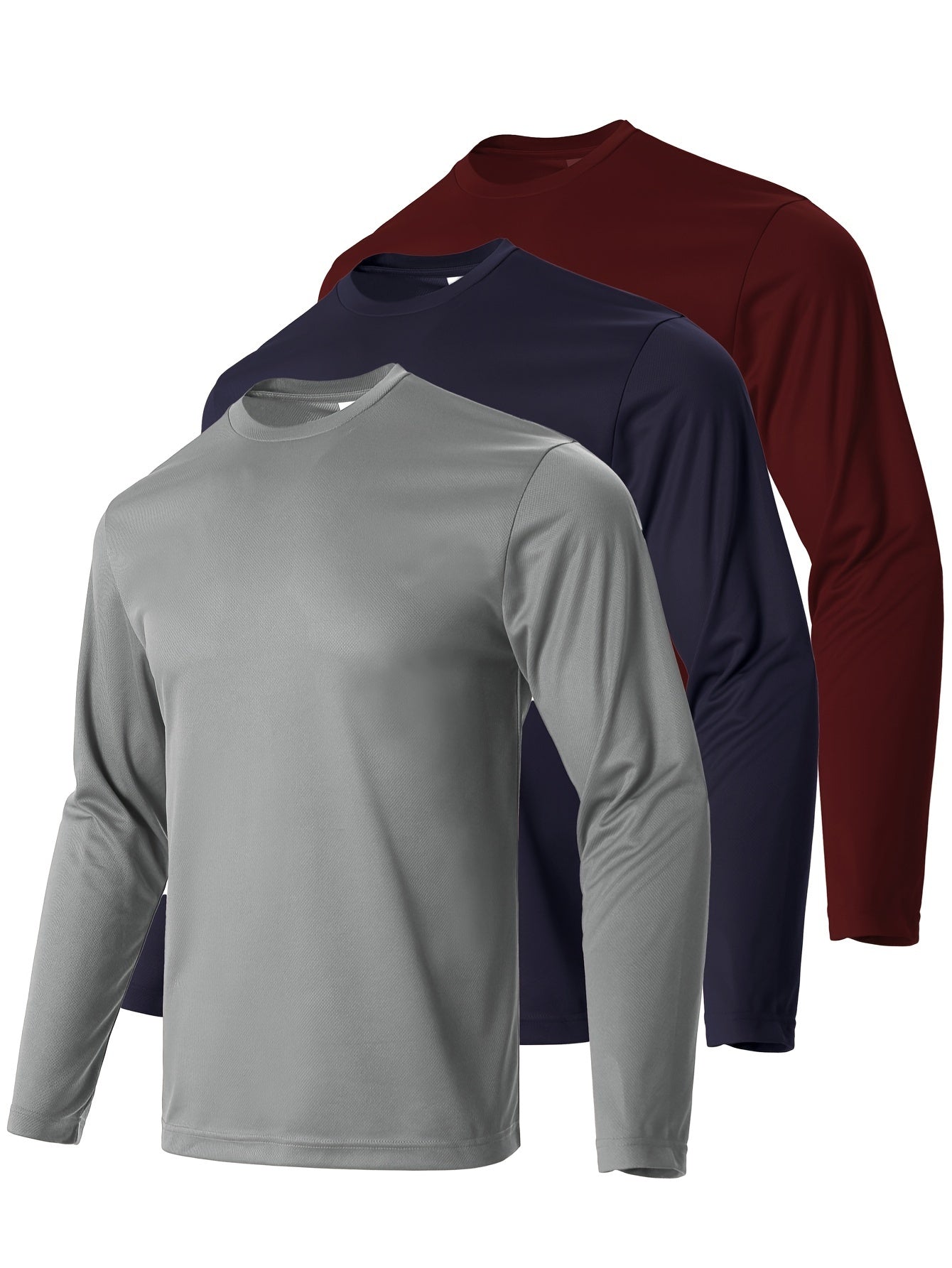 Men's Solid Long Sleeve T-Shirt Quick Dry Moisture Wicking