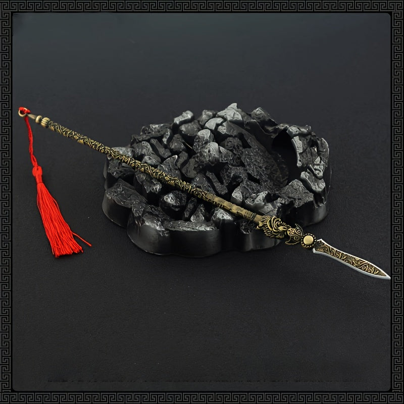 Mini Lance Halberd Spear Pendant Key Chain Weapon Model Pendant