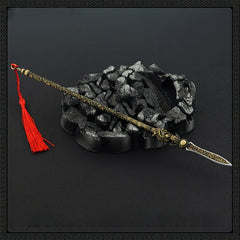Mini Lance Halberd Spear Pendant Key Chain Weapon Model Pendant