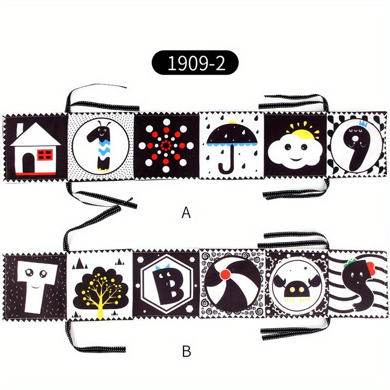 Soft Baby Cloth Book & Cards Set, High Contrast Educational Toy for Boys Girls