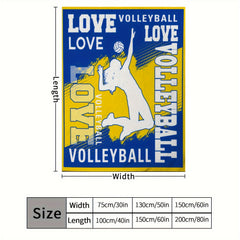 Volleyball Sports Throw Blanket Flannel Warm Blanket for Couch