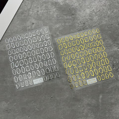 Irregular Bronzing Pattern Nail Art Stickers Decals Self Adhesive