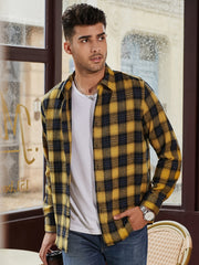 Men's Plaid Button Down Shirts for Autumn Winter