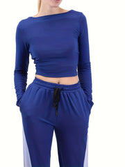 Backless Long Sleeve Yoga T-shirt for Women