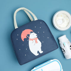 Cartoon Insulated Lunch Bag with Handle for Travel Picnic