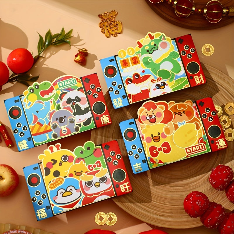 4pcs Dragon Year Red Envelope Colorful Zodiac Red Packet