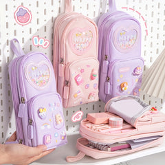 Girls Large Capacity Pencil Case & Stationery Set