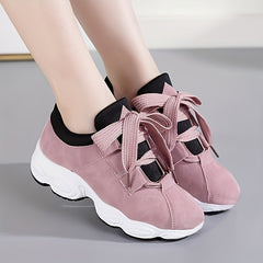 Women's Chunky Sneakers Lace Up Platform Running Shoes