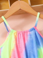 Toddler Girls Tie Dye Halter Romper for Beach Vacation