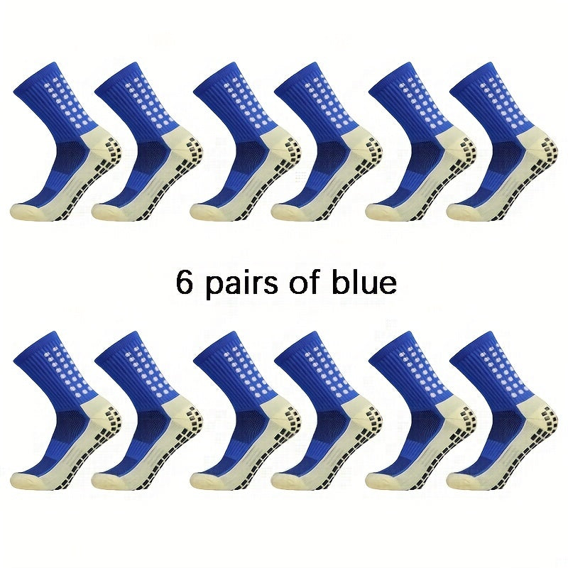 6 Pairs Dispensing Non slip Football Socks Breathable Mid tube Socks