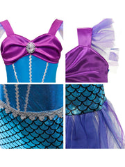 Girls Princess Mermaid Dress Costume Birthday Party Christmas Outfit Set