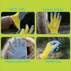 2 Pairs Safety Garden Gloves Knitted Elastic Liner Water Dirt Resistant