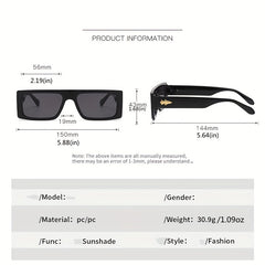 Rectangular Frame Sunglasses Vintage Flat Top UV400