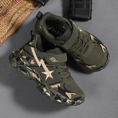 Boys Camo Woven Shoes Breathable Non-slip Sneakers