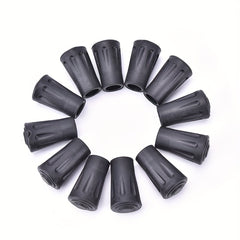 12pcs Outdoor Hiking Stick Tip Covers Rubber Anti-slip Protective Accessories