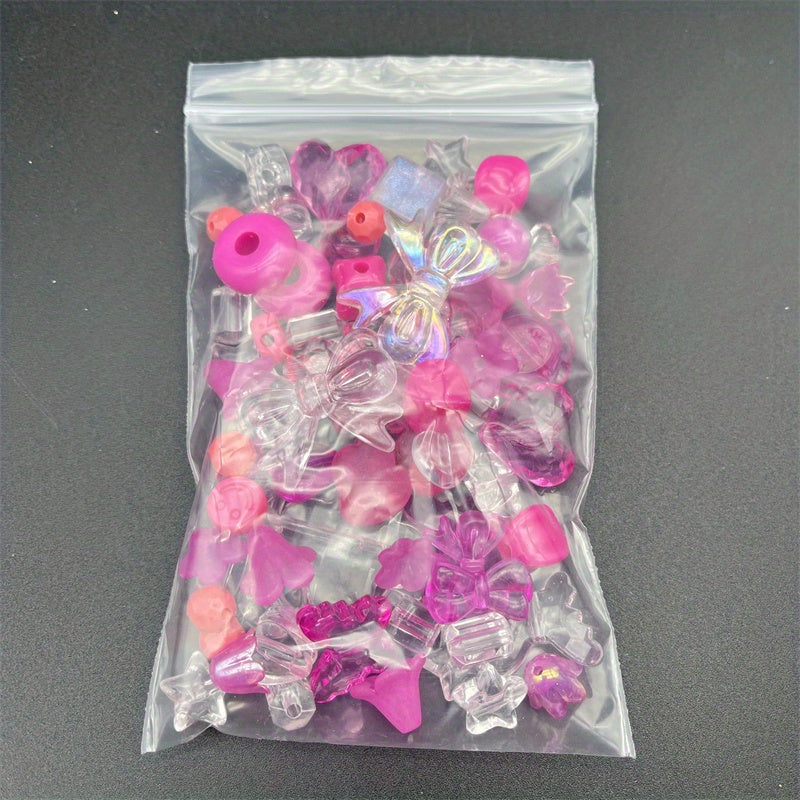 50g Transparent Solid Mixed Beads Bulk DIY Bracelet Necklace Material