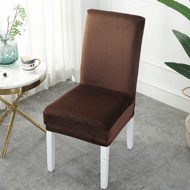 Stretch Chair Cover Solid Velvet Slipcover for Home Office Kitchen Dining