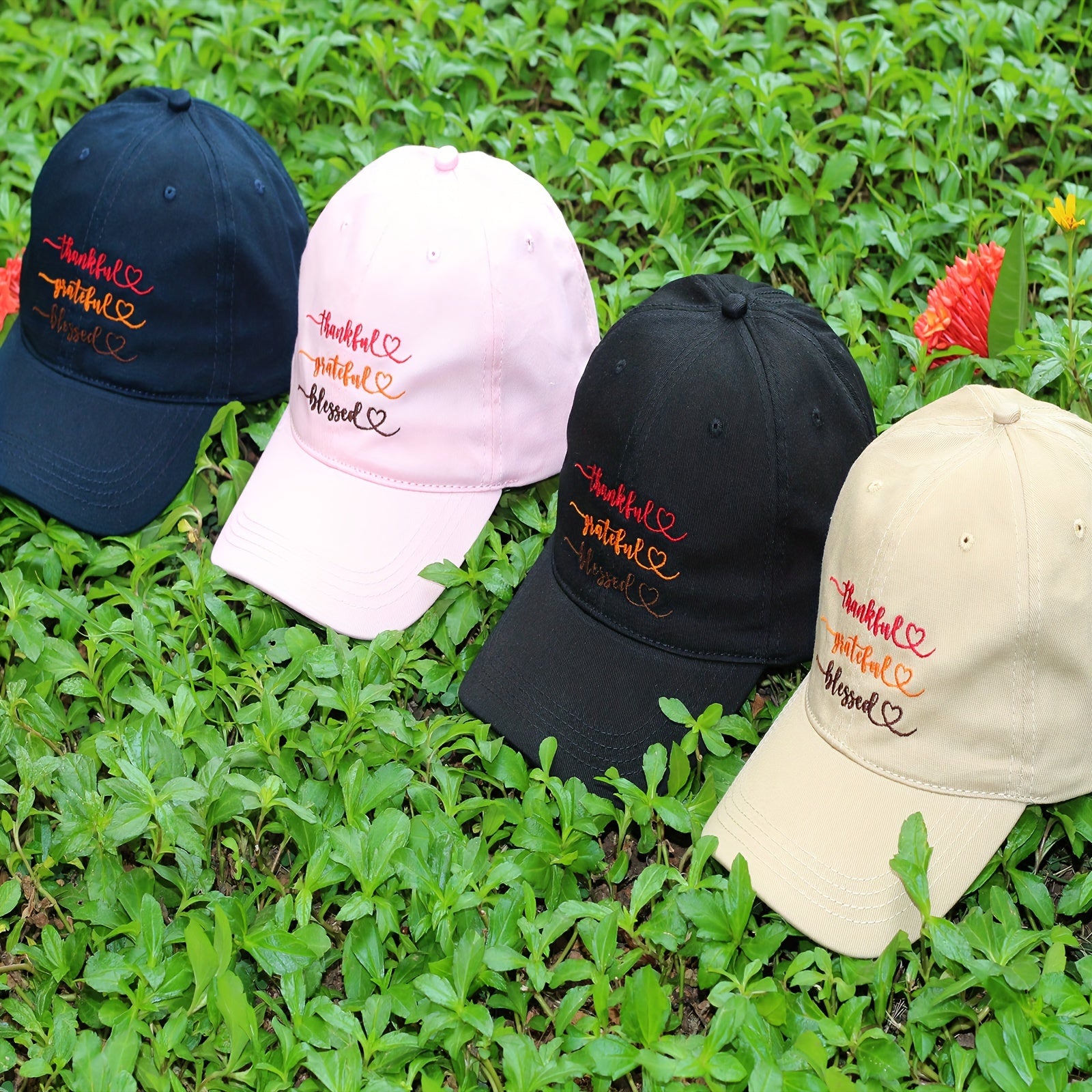 Thankful Grateful Blessed Embroidered Baseball Cap