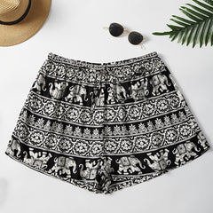 Geometric Print Elastic Stretch Shorts