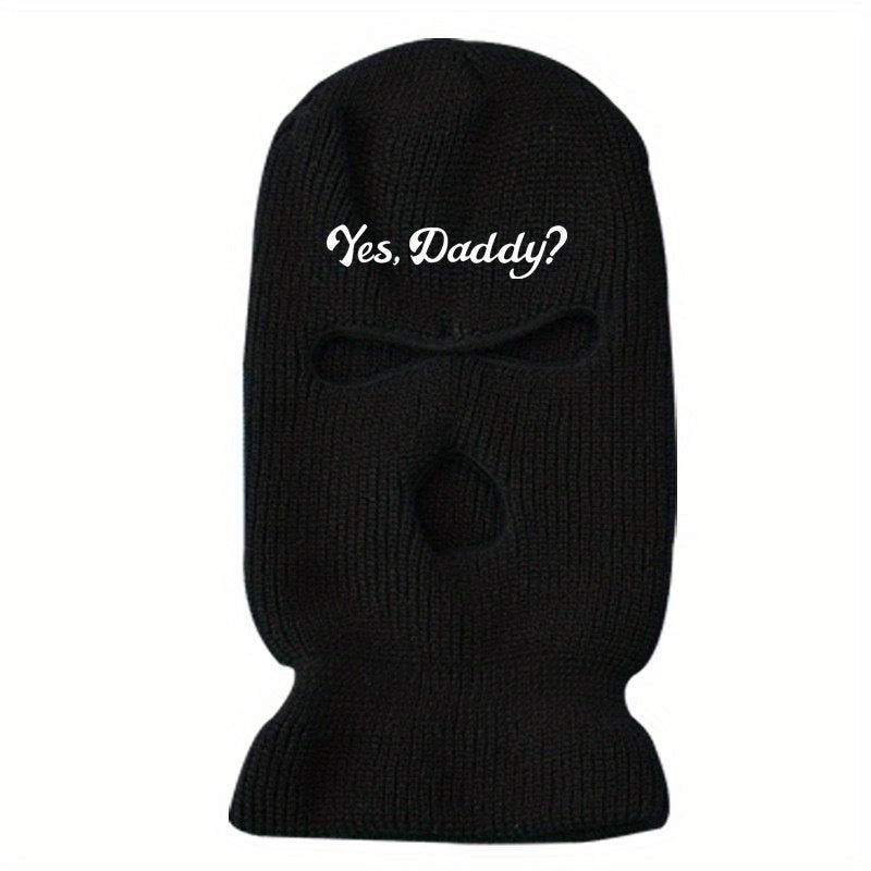 Men's Letter Embroidered Daddy Balaclava Hat