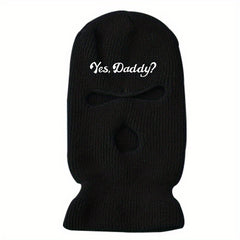 Men's Letter Embroidered Daddy Balaclava Hat