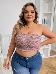 Tube Bra Women's Plus Shirred Allover Print