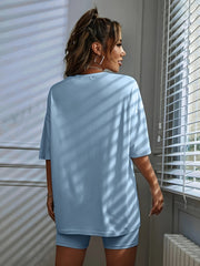 Casual T-shirt & Shorts Set High Waist Skinny Outfit Women's Clothing