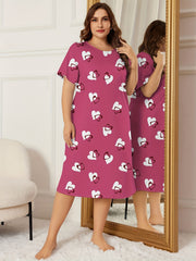 Lounge Dress Women's Plus Heart Print Cooling