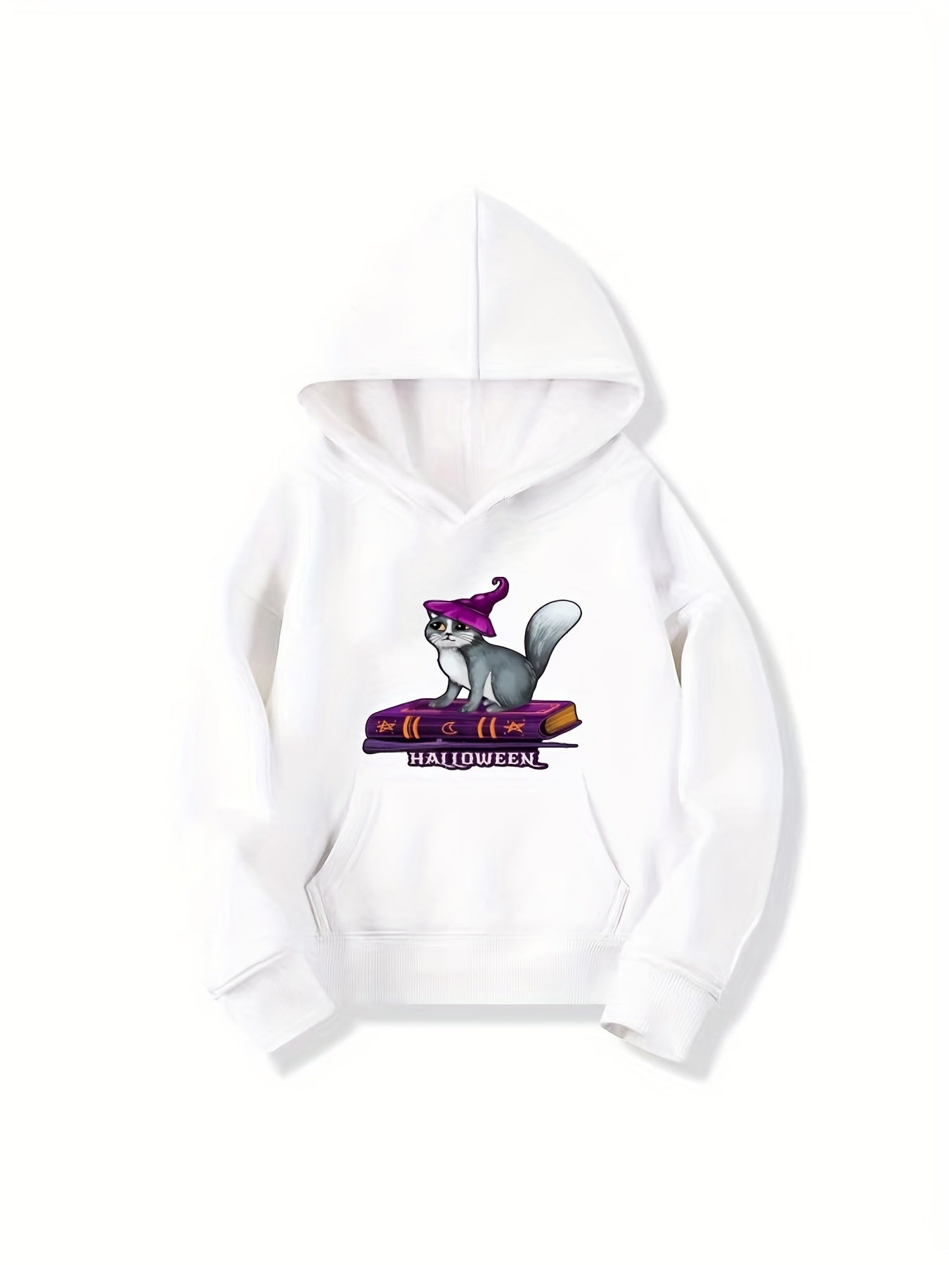 Witch Pattern Hoodie for Girls Halloween Party Sweatshirt Top For Kids