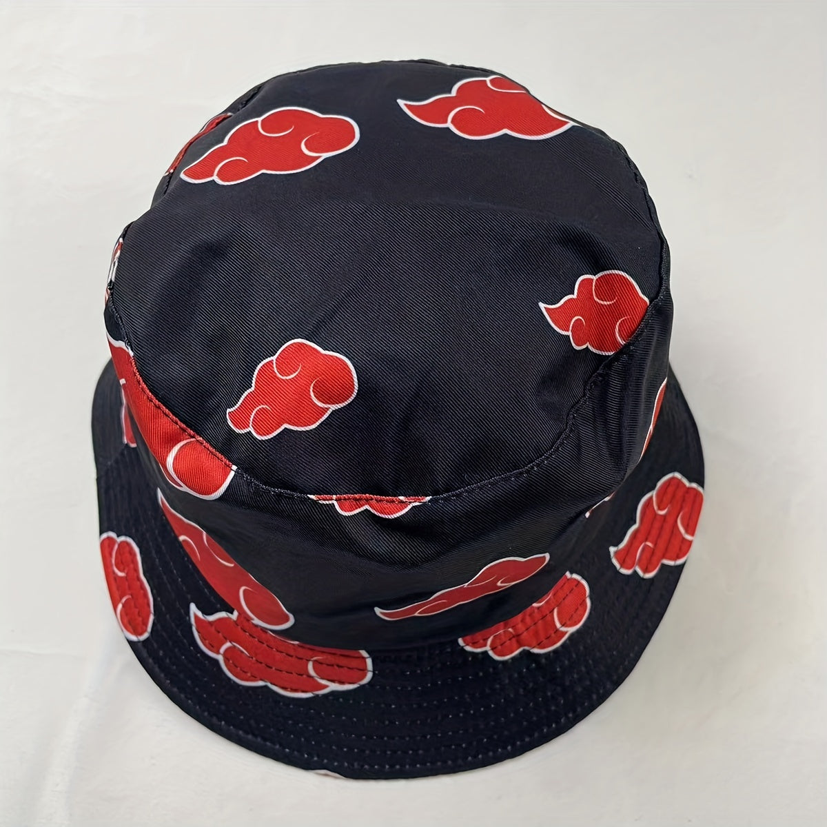 Red Cloud Print Bucket Hat Hip Hop Unisex Lightweight Sunscreen