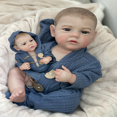 Adorable Full Body Vinyl Reborn Boy Doll with Hand Painted Hair