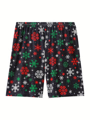 2 Pack Plus Size Christmas Sleepwear Bottoms Set Women's Plus Snowflake & Polka