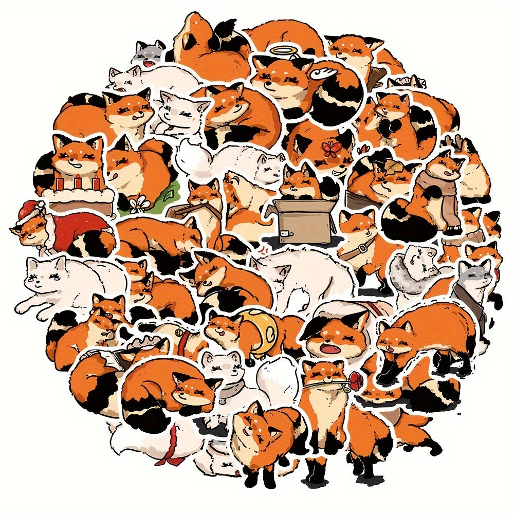 50pcs Little Fox Graffiti Stickers Holiday Decoration Luggage Waterproof