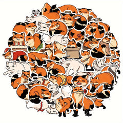 50pcs Little Fox Graffiti Stickers Holiday Decoration Luggage Waterproof