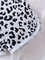 Toddler Girls Polka Dot Leopard Flowers Tie Dye Graphic Elastic Waist Shorts