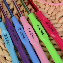 6pcs Colorful Crochet Candy Woolen Non-slip Knitting Stick Set