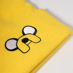Yellow Dog Cartoon Beanie Unisex Warm Skull Cap Elastic Knit Hat Soft Ski Hats