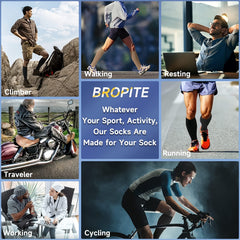 Men's Compression Zipper Sport Socks, Sweat Absorbing, Comfy, Breathable