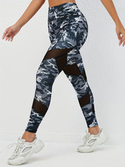 Camouflage Mesh High Waist Yoga Pants Breathable Leggings