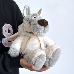 Soft Plush Wolf Stuffed Animal Toy Beige Muzzle Eyes Ears Mixed Colors