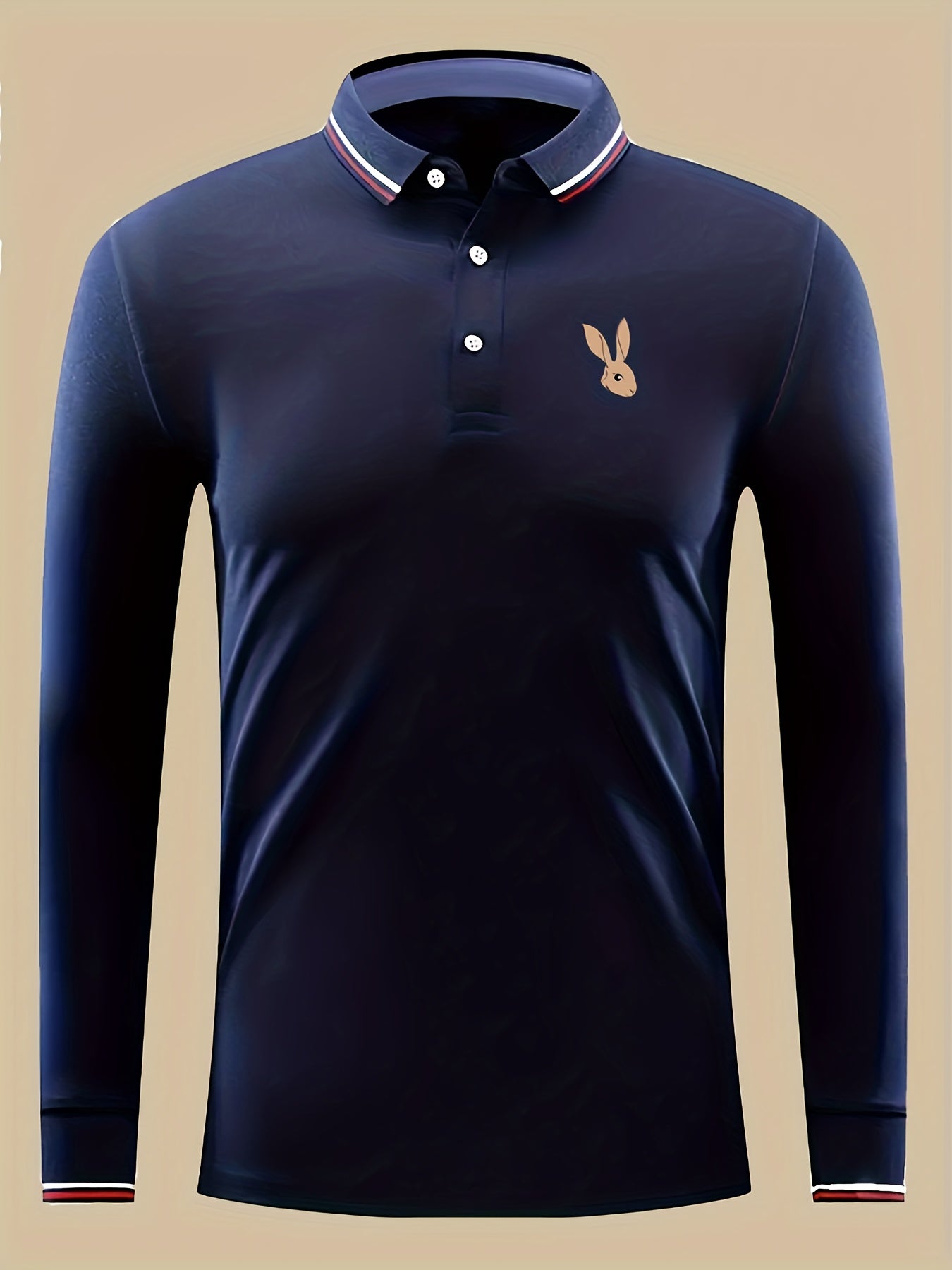 Men's Bunny Head Print Polo Shirt