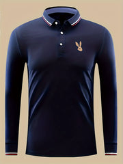 Men's Bunny Head Print Polo Shirt