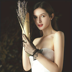 Short Transparent Ruffle Gloves for Women