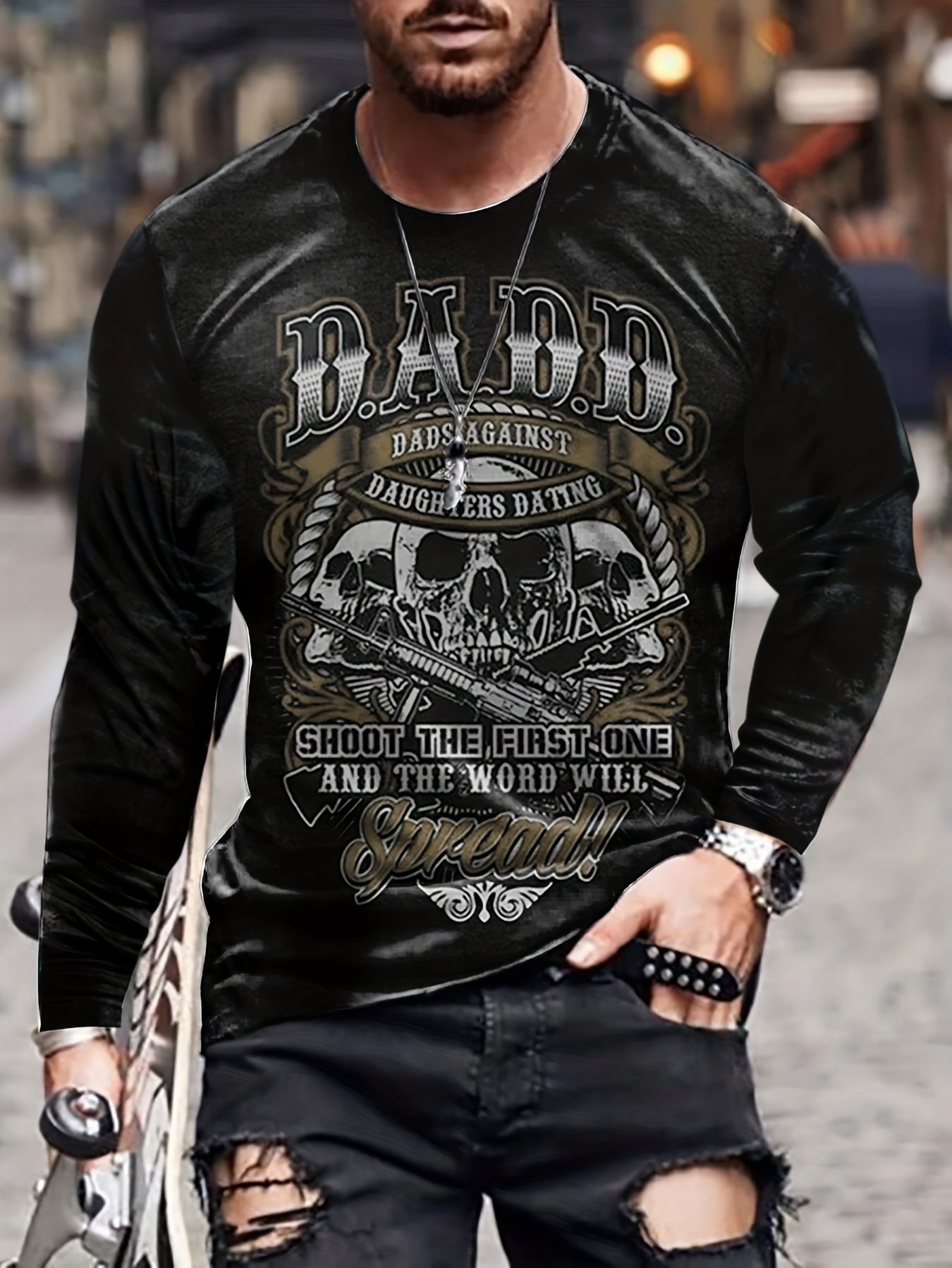 Skulls 3d Print Men's Graphic Tee Casual Comfy Shirt For Summer