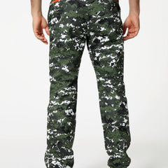 Men's Camo Zipper Pocket Pants Thermal Windproof Waterproof Trousers
