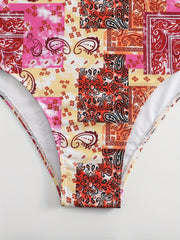 Paisley Print Tankini Set with Knot Front